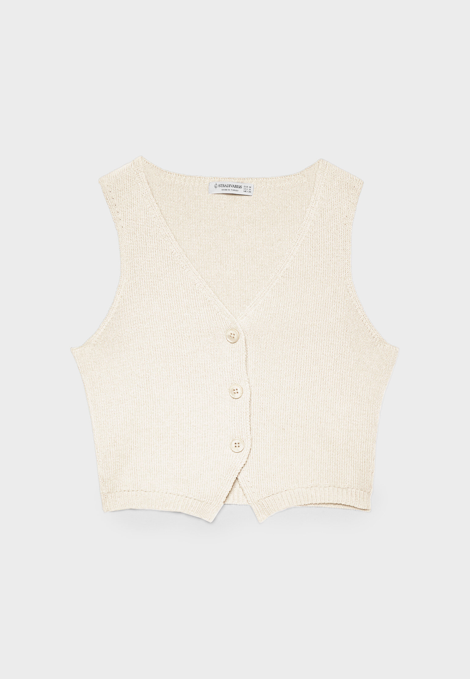 Buttoned knit gilet-style top - Women's Knitwear | Stradivarius United Kingdom | Stradivarius (UK)