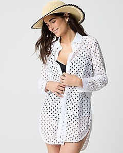 Button-front eyelet beach dress | J.Crew Factory