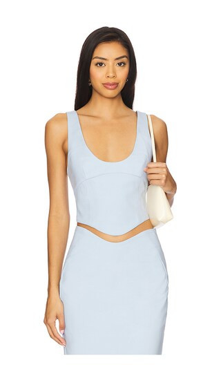 Camila Coelho Lotta Top in Baby Blue. - size XS | Revolve Clothing (Global)