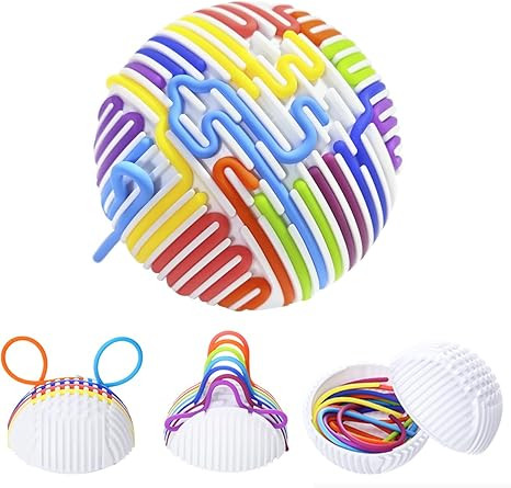 Sensory Fidget Board Ball Toy – Split Design with 16 Pcs of Rubber Ropes for Stress Relief, Foc... | Amazon (US)