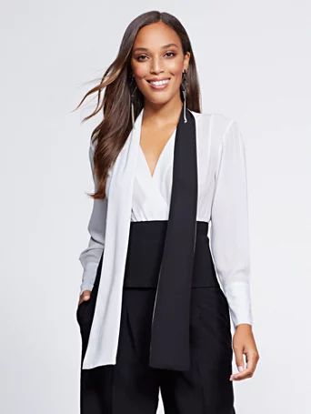 Gabrielle Union Collection - Colorblock Wrap Blouse | New York & Company