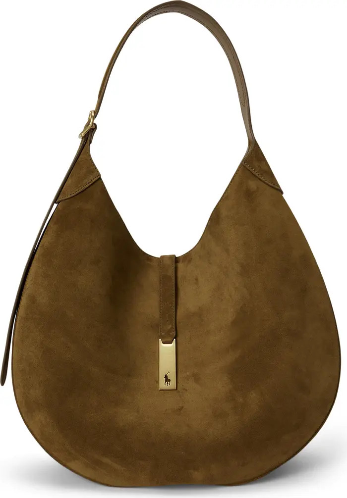 Large Polo ID Suede Shoulder Bag | Nordstrom