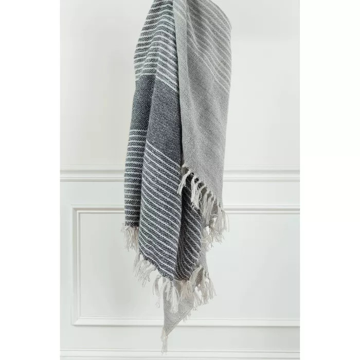 50"x60" Stripe Throw Blanket Dark Gray - Rizzy Home | Target