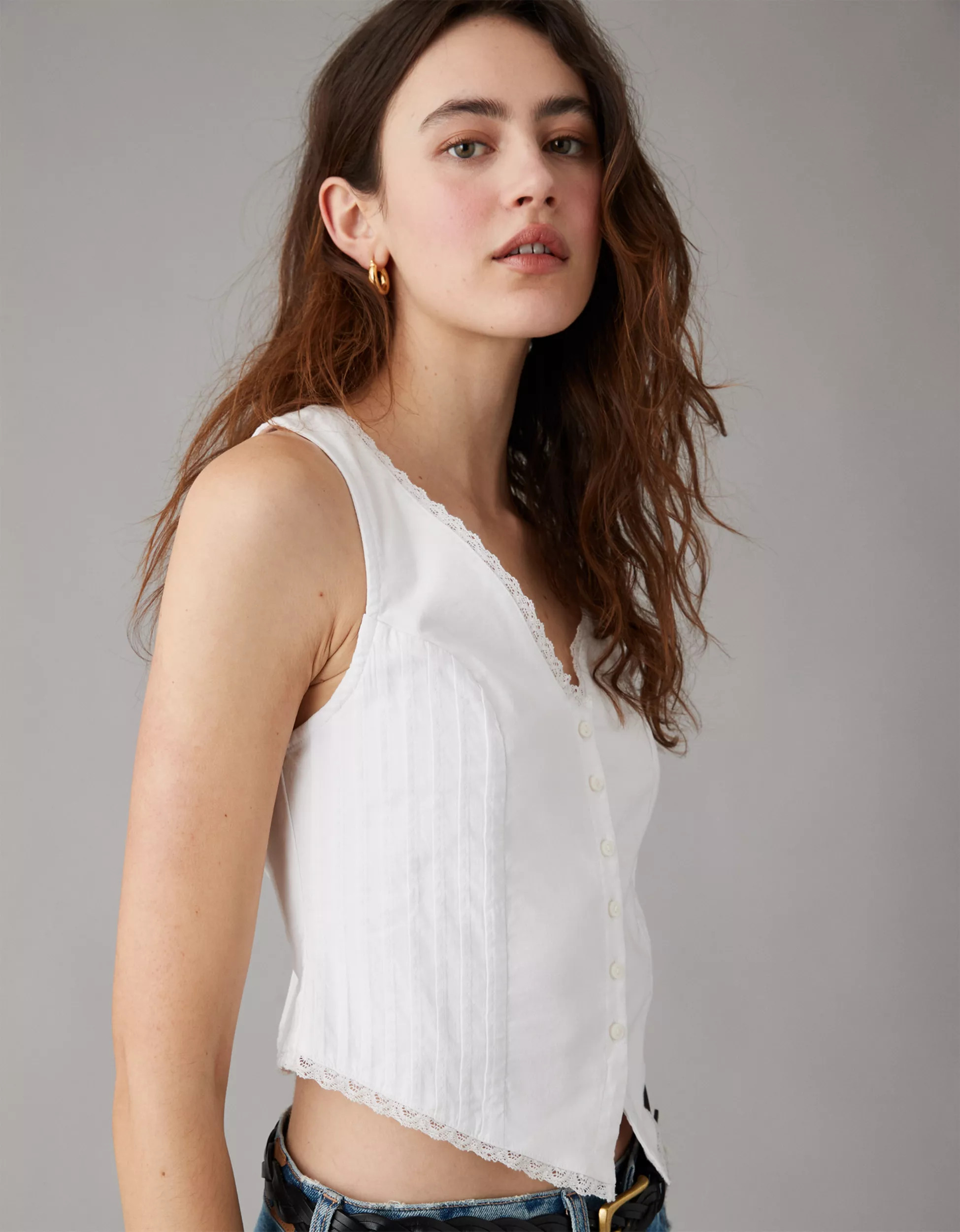 AE V-Neck Corset Tank Top | American Eagle Outfitters (US & CA)