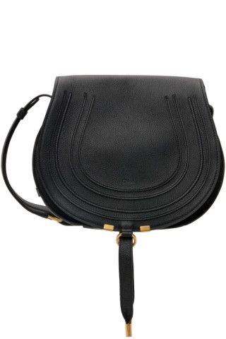Black Medium Marcie Saddle Bag | SSENSE