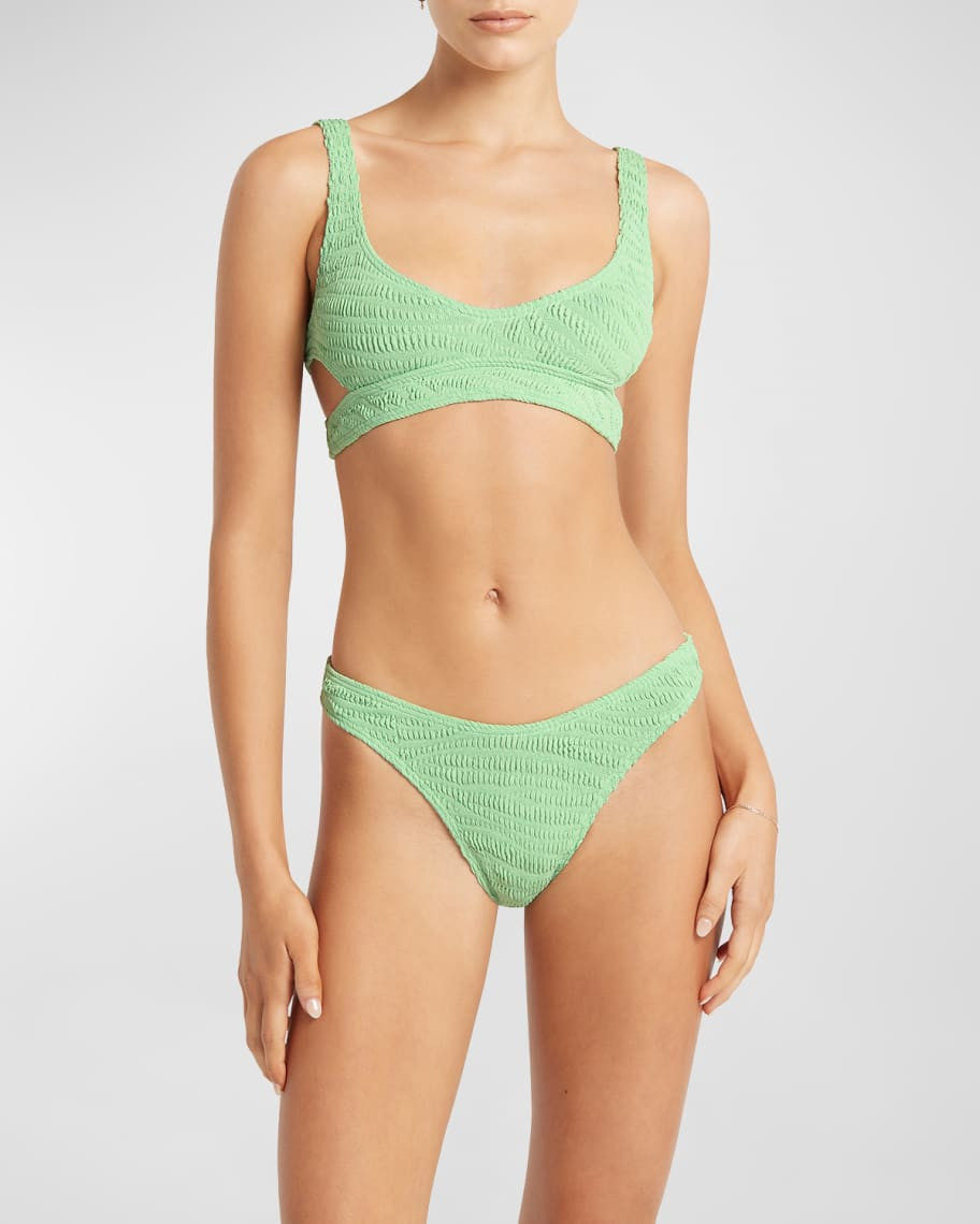 bond-eye swim Christy Textured Tiger Bikini Bottoms | Neiman Marcus