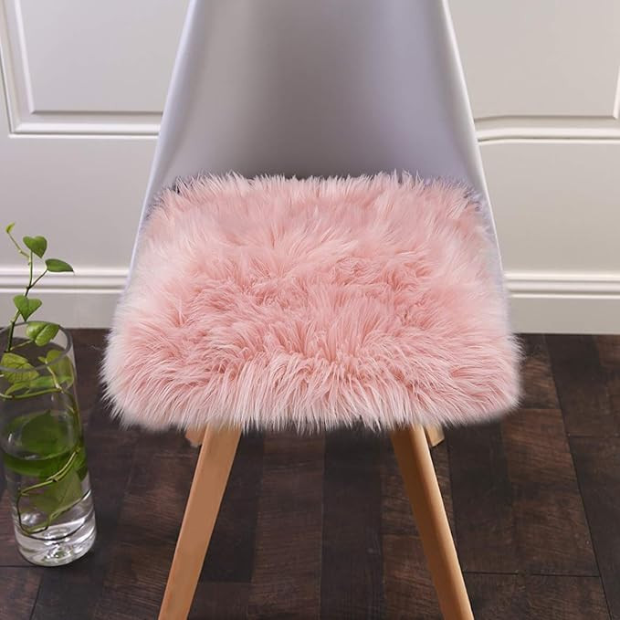 Softlife Pink Faux Fur Sheepskin Chair Cover Seat Cushion Pad Super Soft Area Rugs for Living Bed... | Amazon (US)
