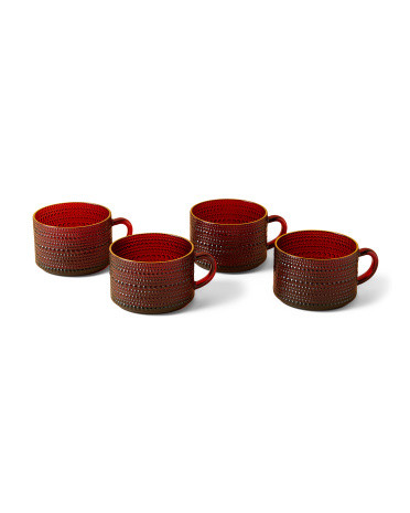 4pk 3x4 Glass Hobnail Coffee Mugs | TJ Maxx