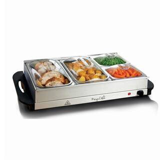 MegaChef 2.5 L Stainless Steel Warming Tray with 4 Crocks 985103785M - The Home Depot | The Home Depot