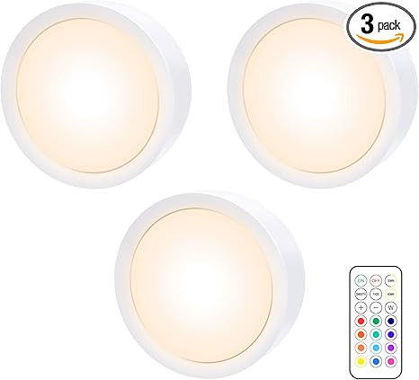 Upgrade Puck Lights with Remote, 3 Pack 13 Color Changing Under Counter Lights, Wireless Under Ca... | Amazon (US)