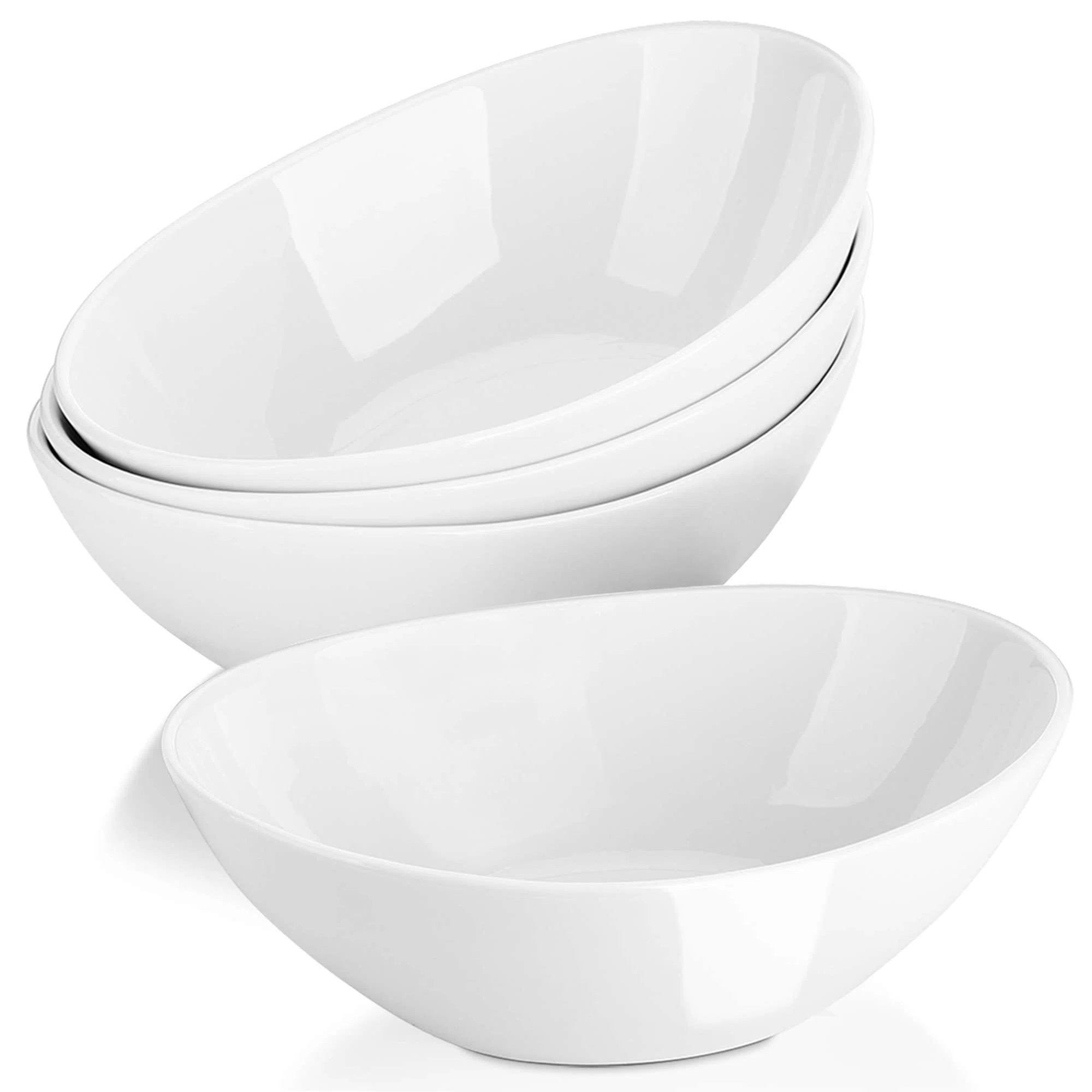 9" Oval Serving Bowl Set of 4, White (Set of 4) | Wayfair North America