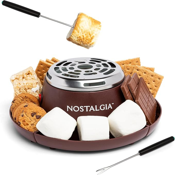 Nostalgia Tabletop Indoor Electric S'mores Maker - Smores Kit With Marshmallow Roasting Sticks an... | Amazon (US)