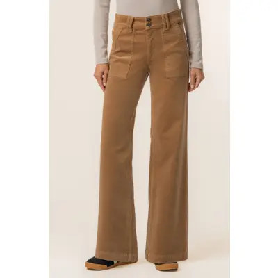 KUT from the Kloth Jodi High Waist Straight Leg Corduroy Utility Pants in Eggplant at Nordstrom, Size 8 | Nordstrom