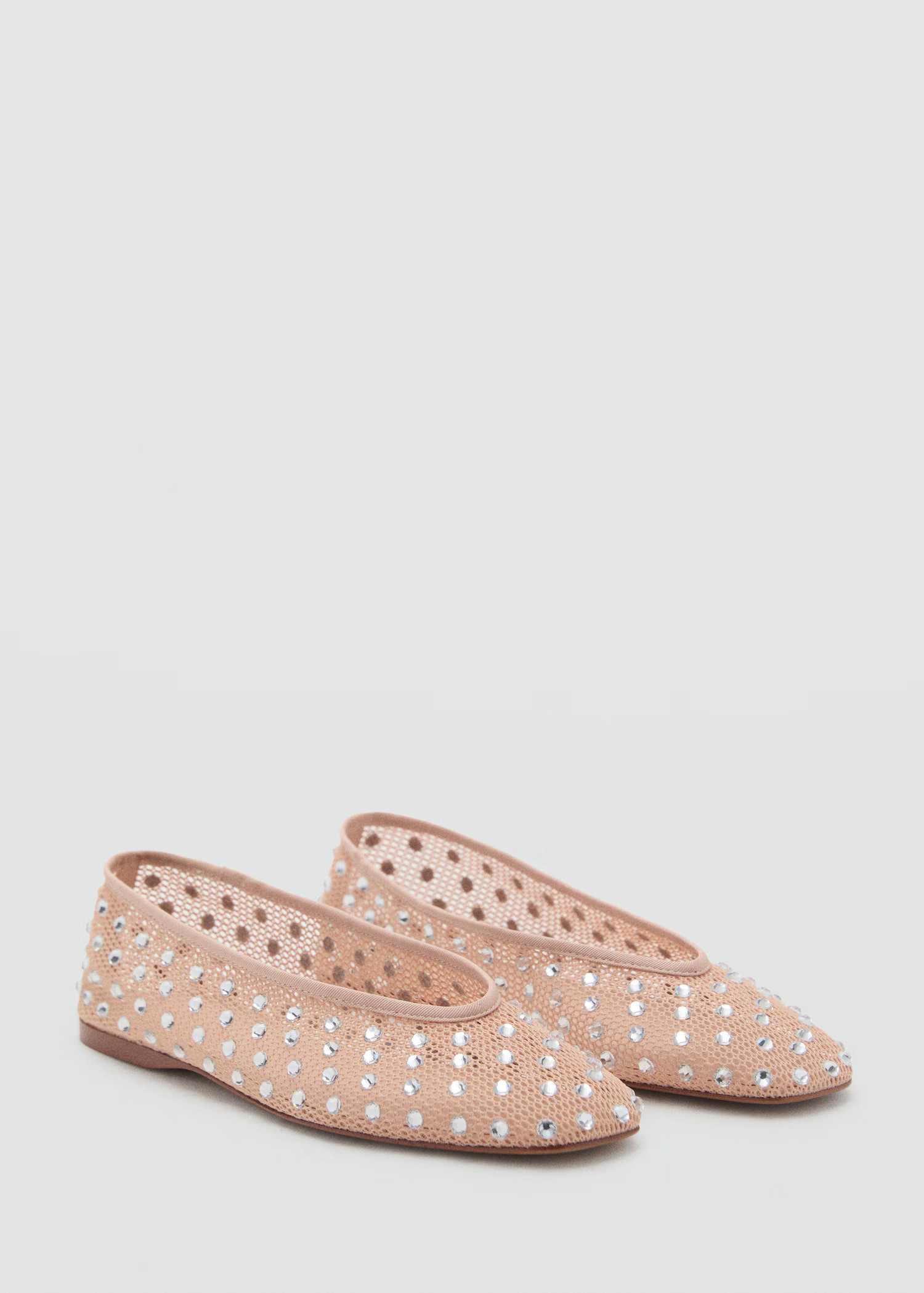 Mesh rhinestone ballet flats - Women | MANGO USA | Mango (US/MX/AU)