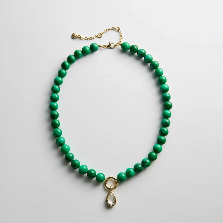 Janette Beaded Ring Necklace - Malachite | BaubleBar