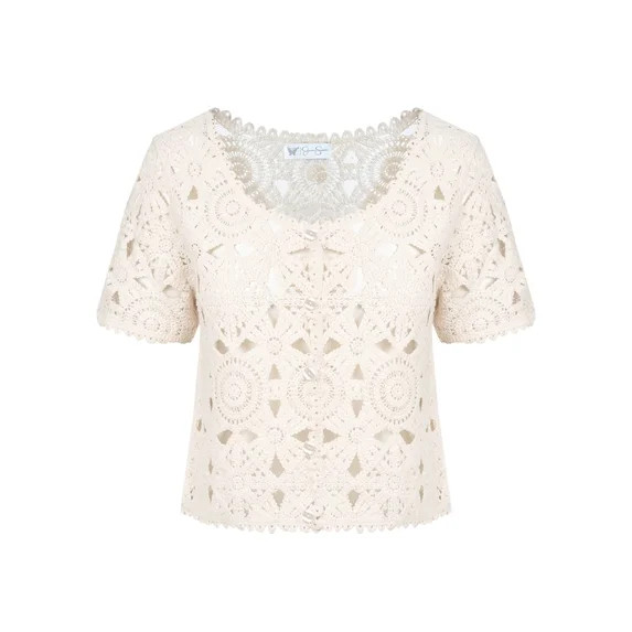 Jessica Simpson Women's Quincy Crochet Tee, Sizes XS-XL | Walmart (US)