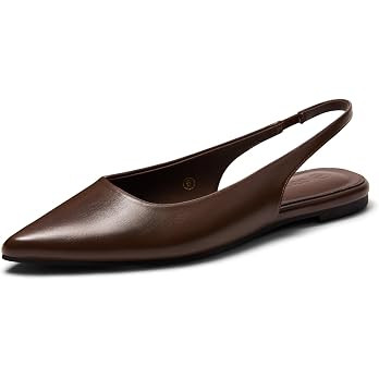 Coutgo Womens Slingback Flats Pointed Closed Toe Slip On Ballet Dress Shoes | Amazon (US)