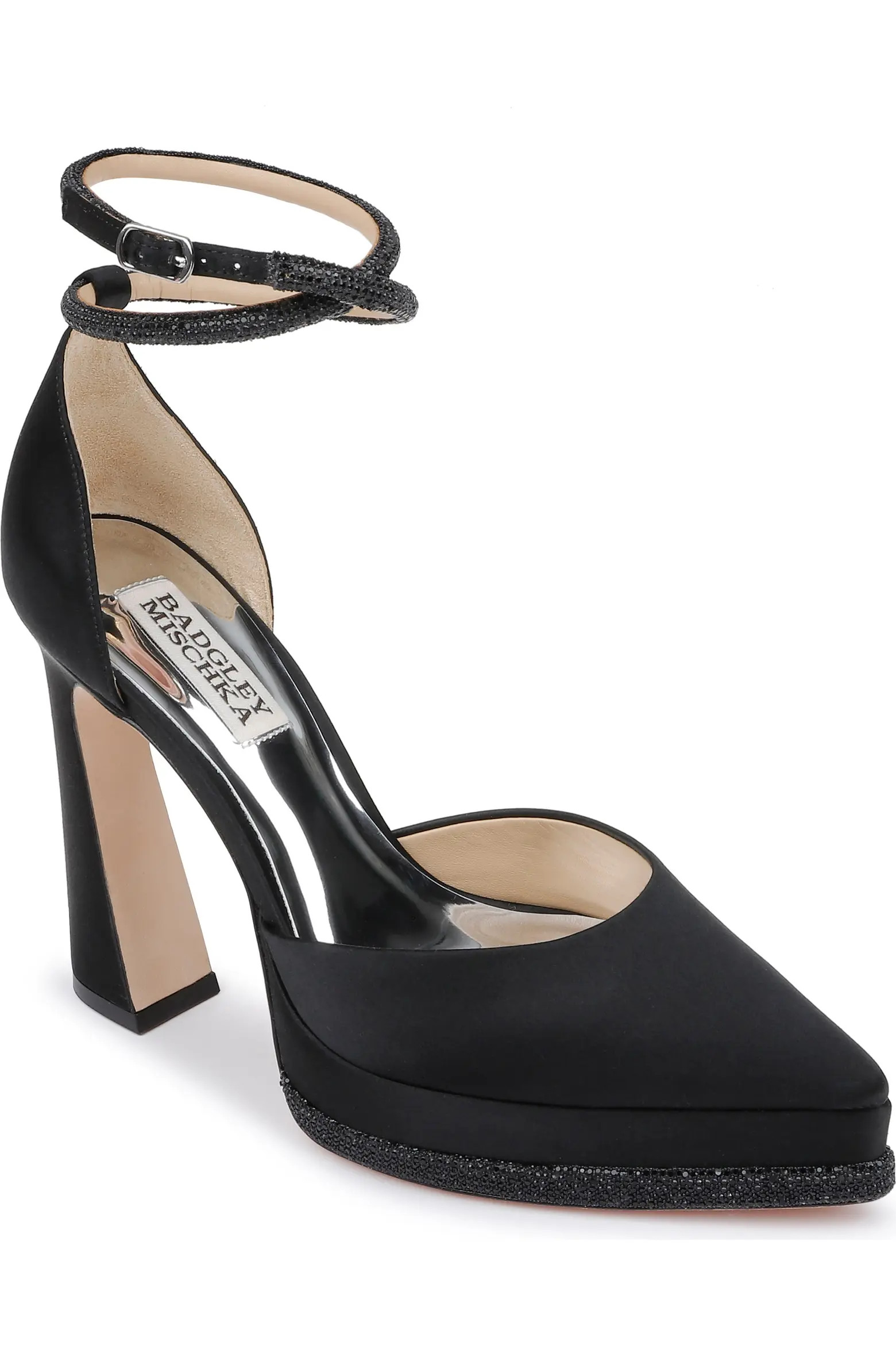 Badgley Mischka Collection Eliana Ankle Strap Platform Pointed Toe Pump (Women) | Nordstrom | Nordstrom