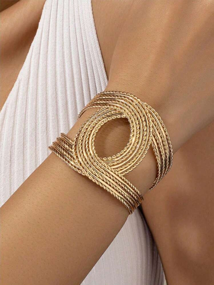 1pc Fashionable Metal Open C-Shape Bracelet For Women | SHEIN