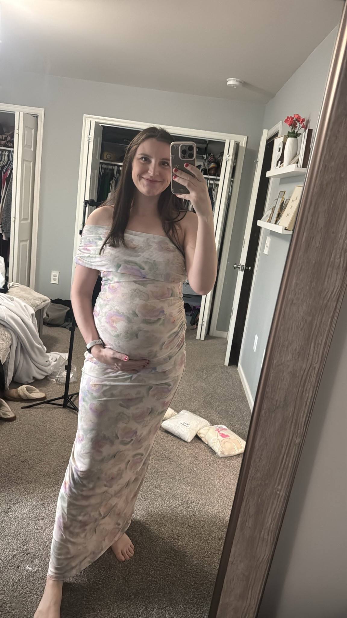 Absolutely gorgeous maternity dress from pink blush! The perfect gender neutral baby shower dress

#LTKBaby #LTKFindsUnder100 #LTKBump