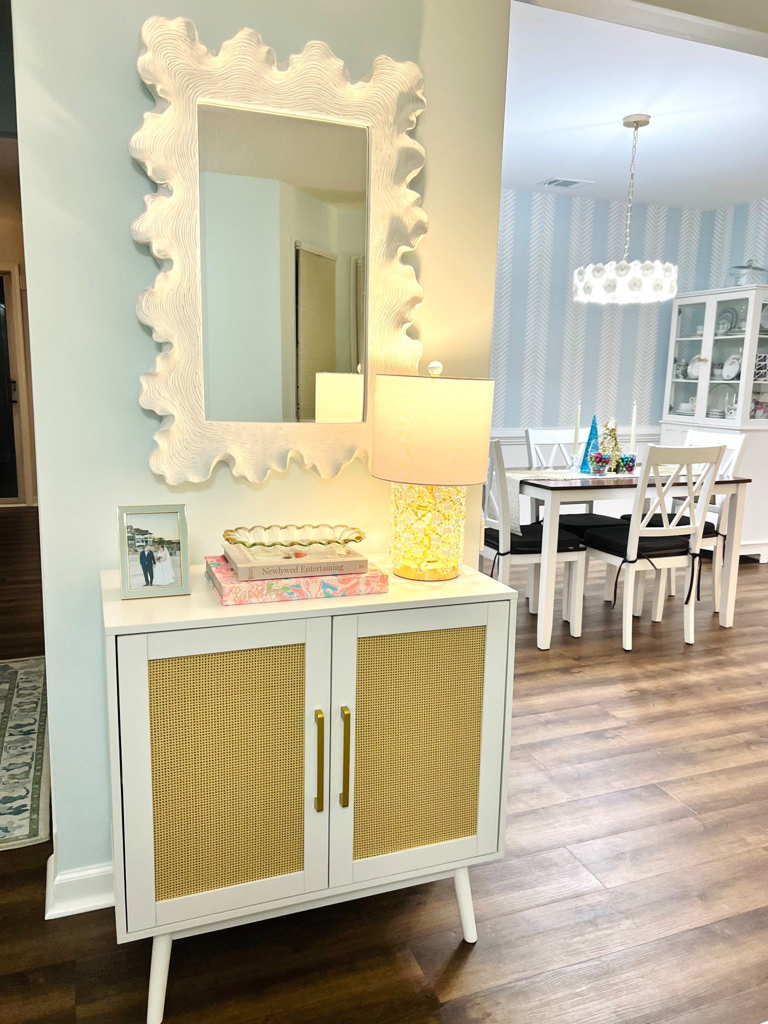 Coastal Grandmillennial Home Decor || Blue and White || Ballard Designs Mirror 

#LTKHome