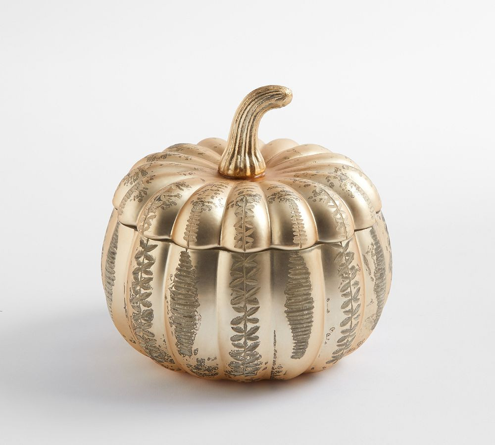 Handcrafted Pumpkin Lidded Recycled Glass Candles - Harvest Spice | Pottery Barn (US)