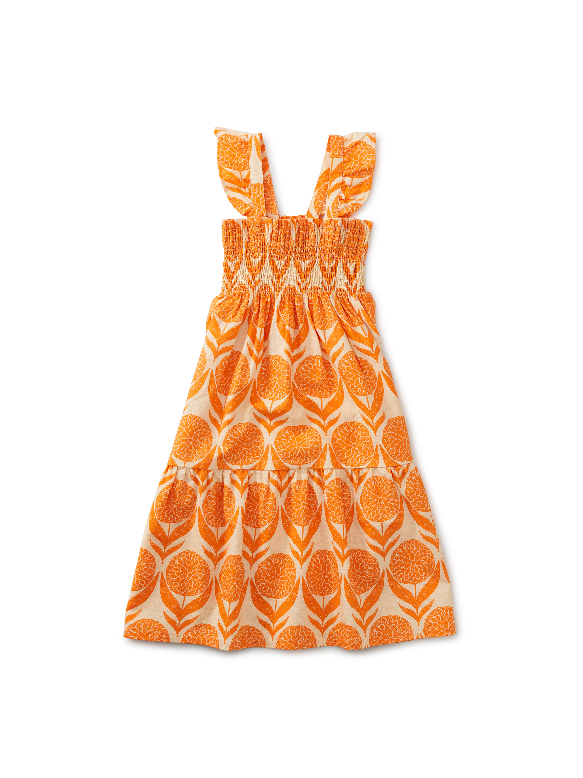 Smocked Flutter Sleeve Midi Dress | Tea Collection