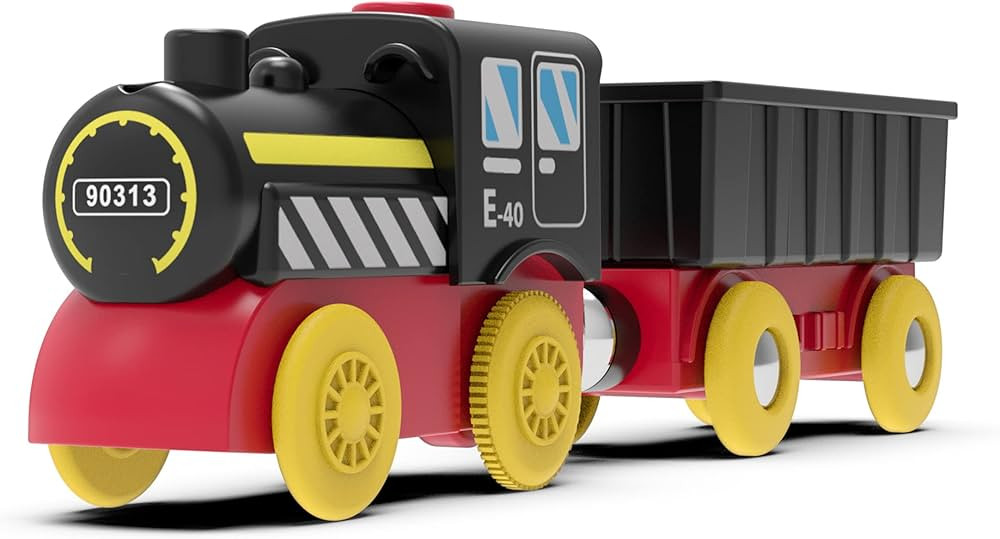 Amazon.com: Battery Operated Locomotive Train, Magnetic Train Toy for Wooden Tracks, Motorized Tr... | Amazon (US)