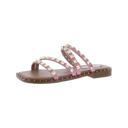 Steve Madden Womens Skyler Square Toe Slip On Flat Sandals Pink 5.5 Medium (B M) | Walmart (US)