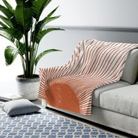 Boho Throw Blanket, Mid Century Modern Sunburst Soft Retro Distressed Burnt Orange Sun Lightweight Plush Bohemian Blanket | Etsy (US)