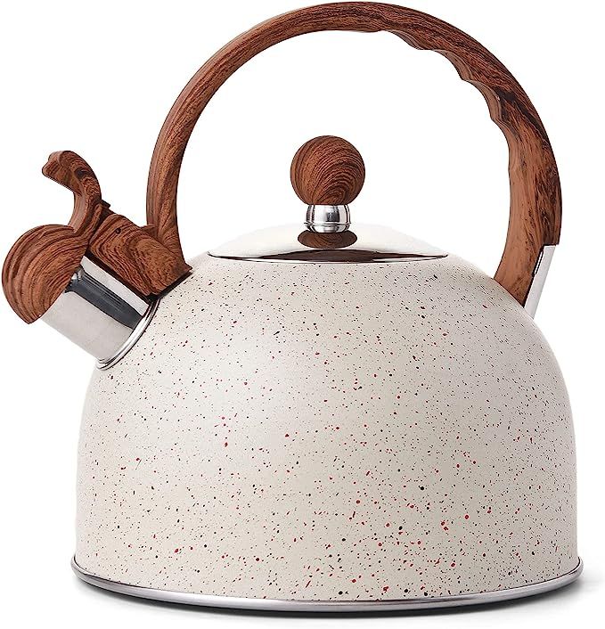 Amazon.com: VONIKI 2.5 Quart Whistling Tea Kettle Stainless Steel Tea Pots for Stove Top Stylish ... | Amazon (US)