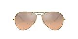 Ray-Ban Rb3025 Classic Aviator Sunglasses, Gold/Pink Mirror Gradient, 62 mm | Amazon (US)