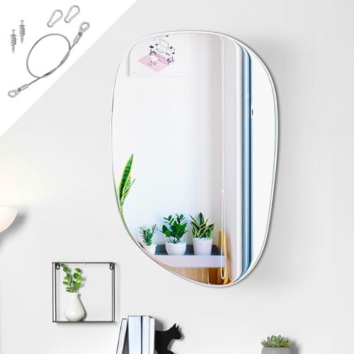 HomeFull Irregular Wall Mirror - 24"x36" Asymmetrical Mirror for Wall, Wall Mirror with Hanging Wire | Amazon (US)