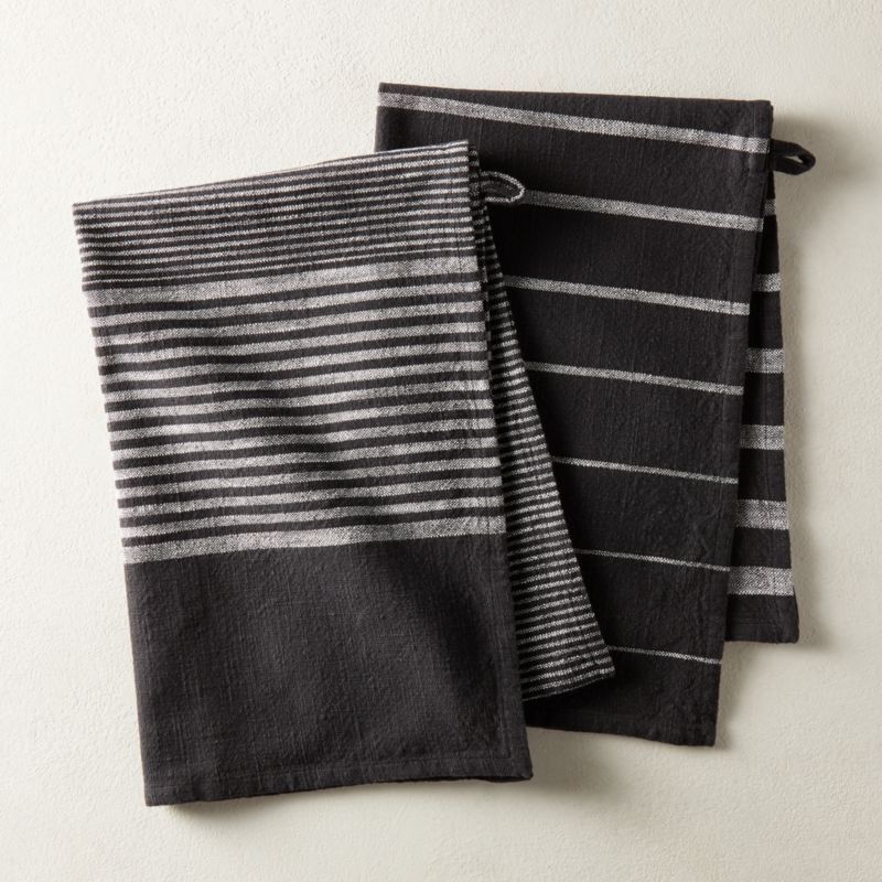 Cafe Stripe Dishtowels Set of 2 + Reviews | CB2 | CB2