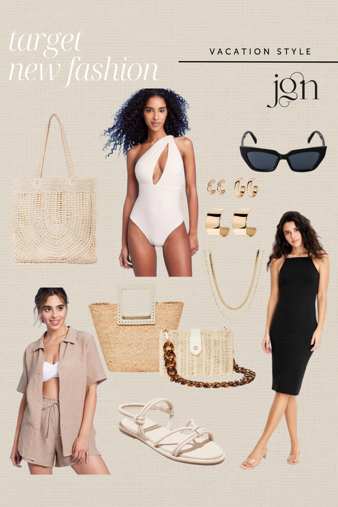 New neutral resort style fashion finds at target #fashion #target #springbreak #swimwear #strawbag #sunnies #sunglasses #sandals #vacay #vacation #beachbag #coverup #onepiece #targetstyle 

#LTKtravel #LTKunder50 #LTKswim