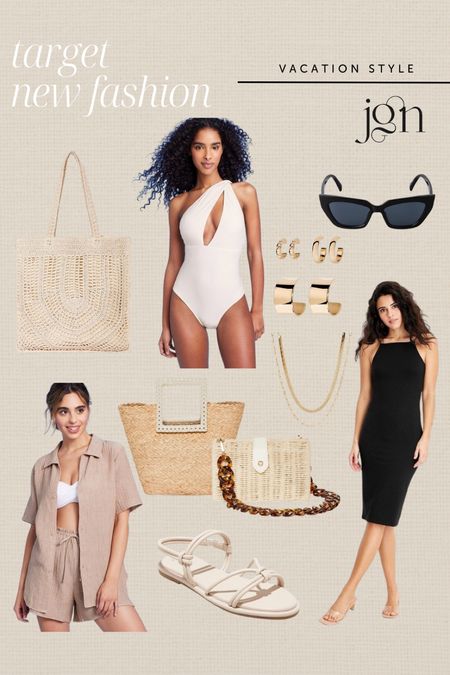 New neutral resort style fashion finds at target #fashion #target #springbreak #swimwear #strawbag #sunnies #sunglasses #sandals #vacay #vacation #beachbag #coverup #onepiece #targetstyle 

#LTKtravel #LTKunder50 #LTKswim