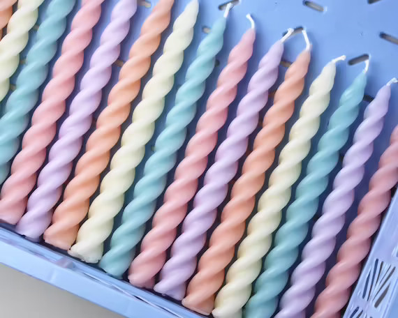 Perfect Pastel Beeswax Twist Candles /  Dinner Candles / Taper Candles | Seascape, Pastel Pink, N... | Etsy (CAD)