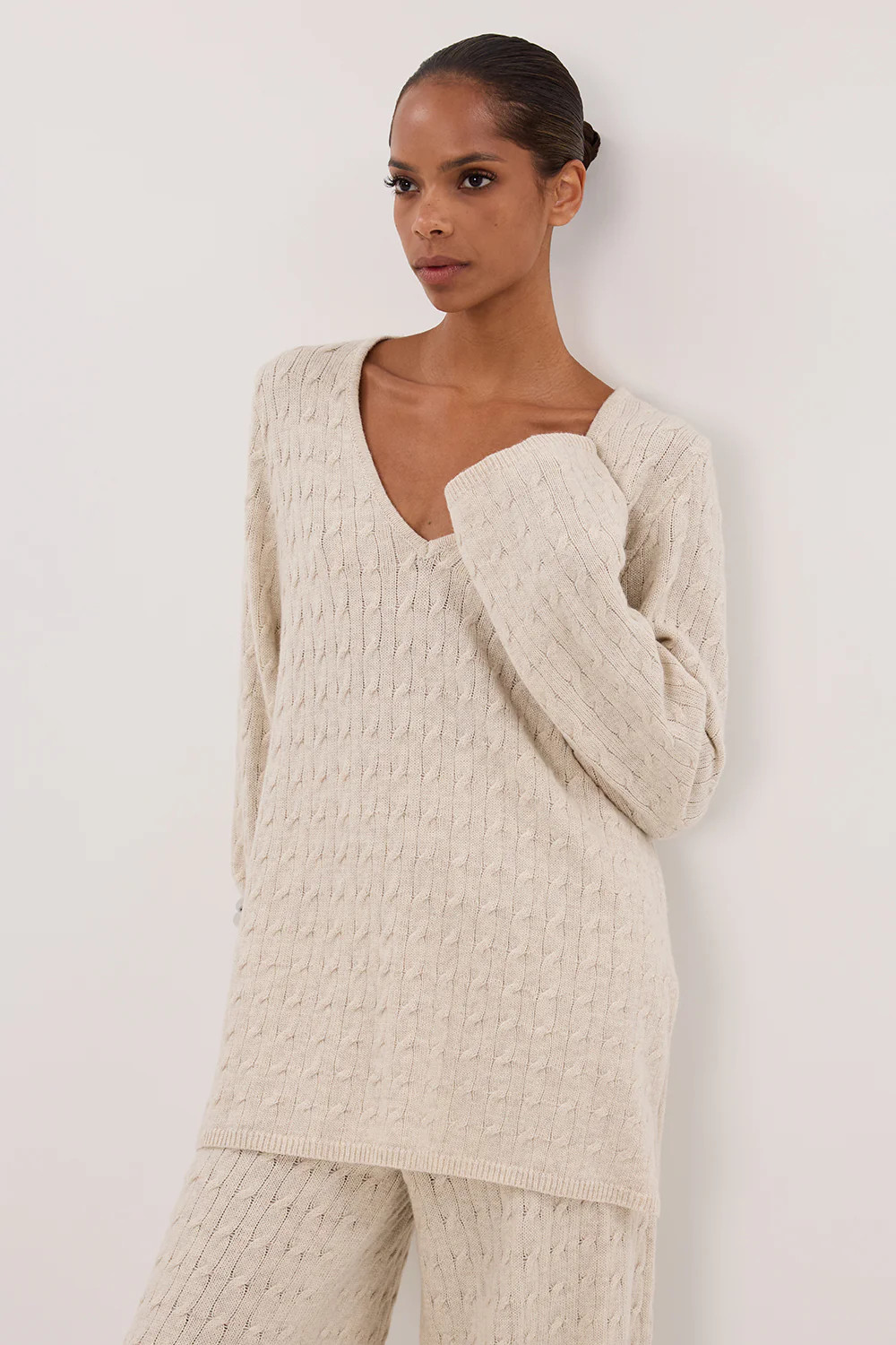 MAREN CHALK CABLE KNIT JUMPER | DISSH