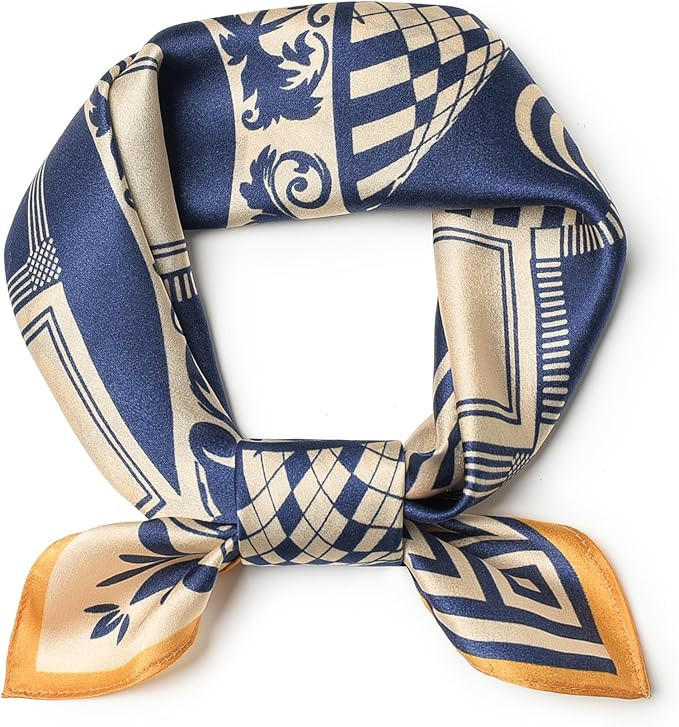 100% Mulberry Silk Scarf 21 "x 21" Square - Neck Scarf - Women Men Small Square Pocket Scarf - Wi... | Amazon (US)