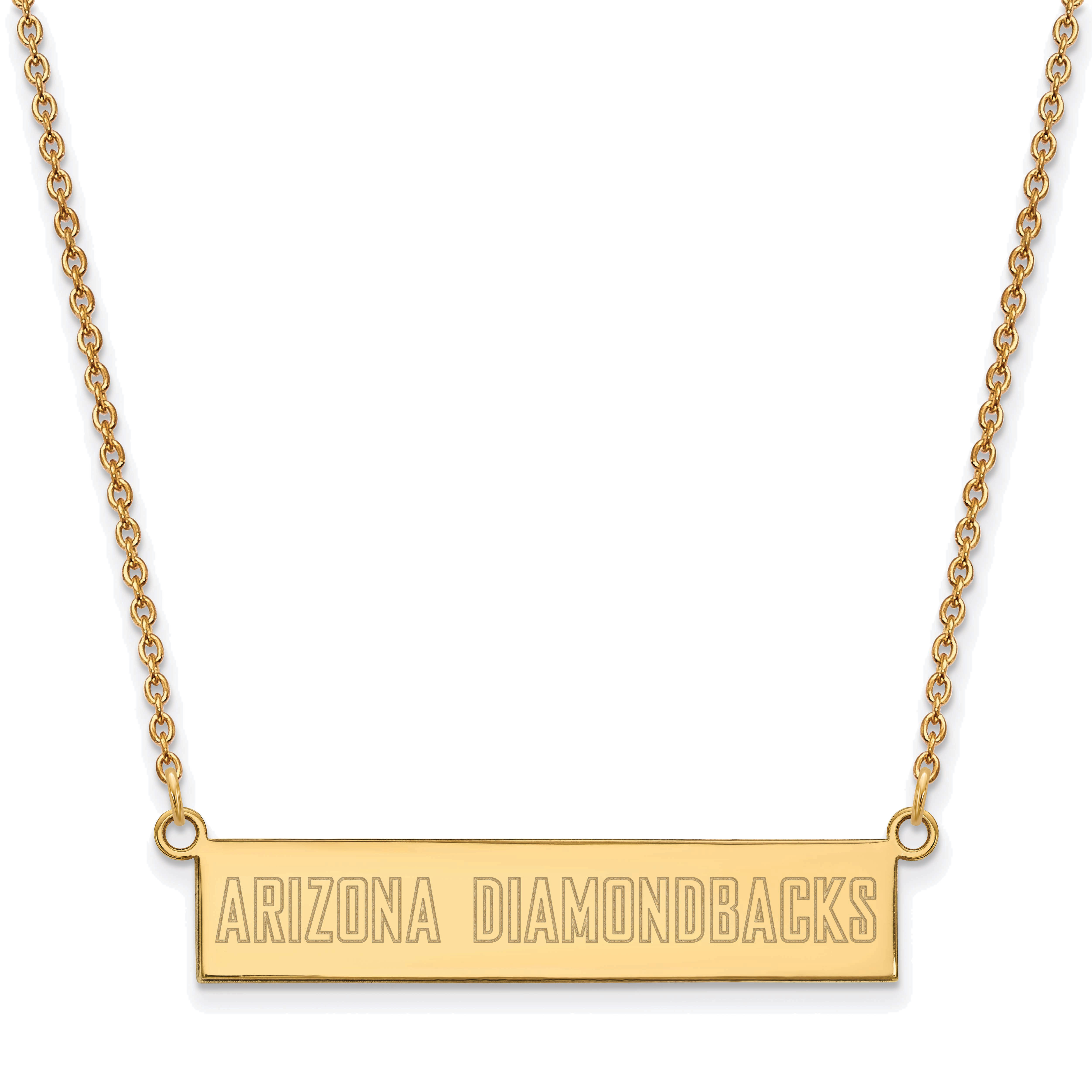 Women's Arizona Diamondbacks Gold-Plated Sterling Silver Small Bar Necklace | Fanatics