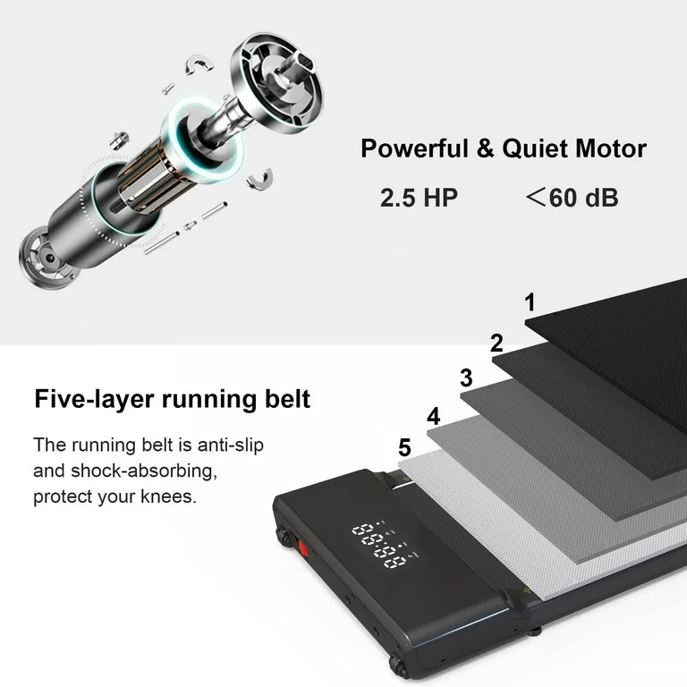 Dpforest Under Desk Walking Pad Treadmill Quiet ‎2.5 Horsepower,Ultra-Quiet with Remote Control... | Walmart (US)
