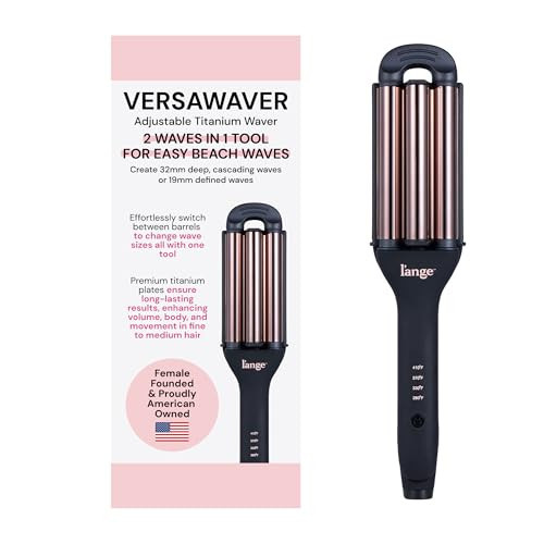 L'ANGE Hair VersaWaver Adjustable Titanium Waver | Pick 19mm or 32mm Waves with 1 Tool | Titanium 3-Barrel Waving Tool | Cool Tip Also Rotates Barrel to Change Wave Lengths (Black) | Amazon (US)