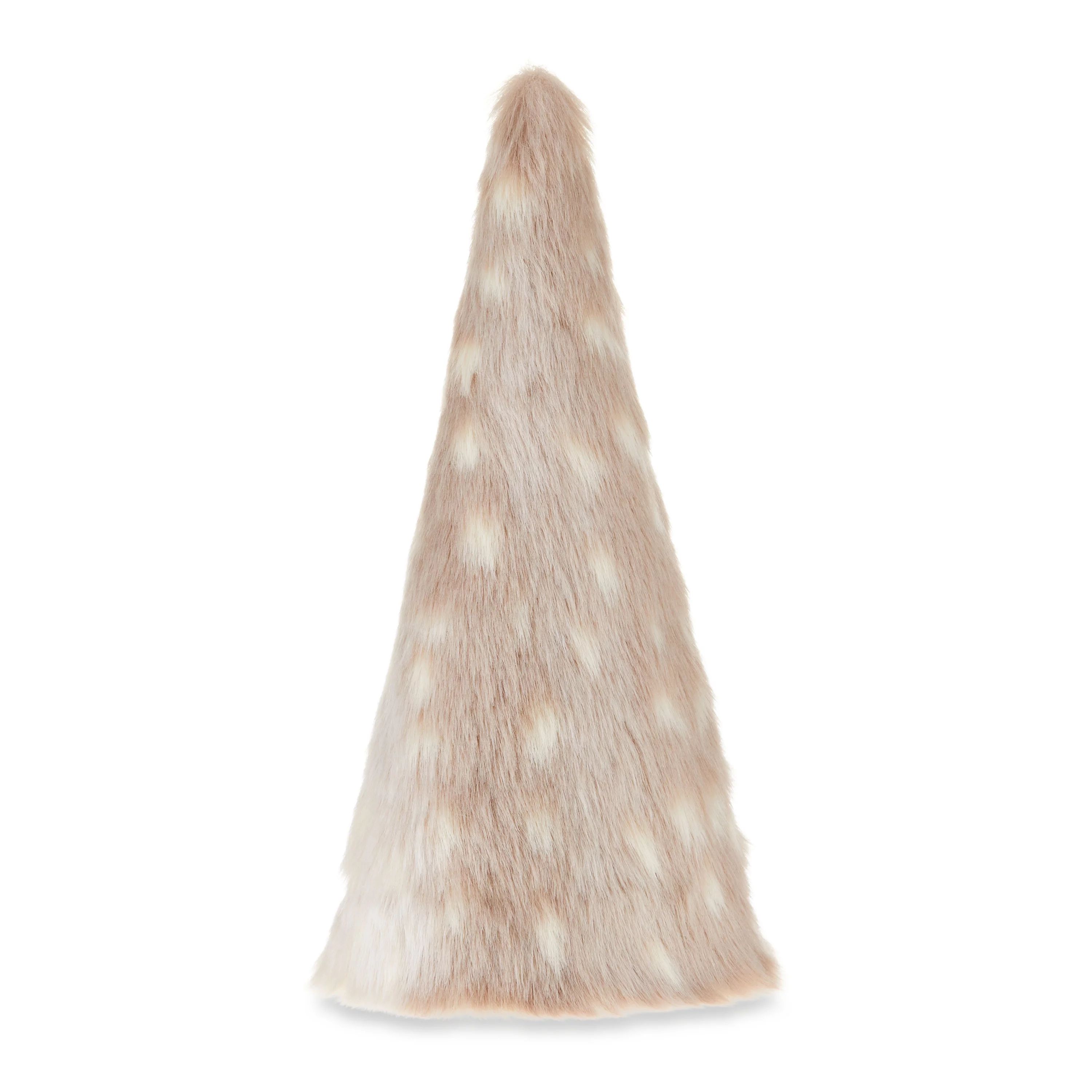 Small Light Brown Fabric Cone Tree Christmas Decoration, 12", by Holiday Time | Walmart (US)