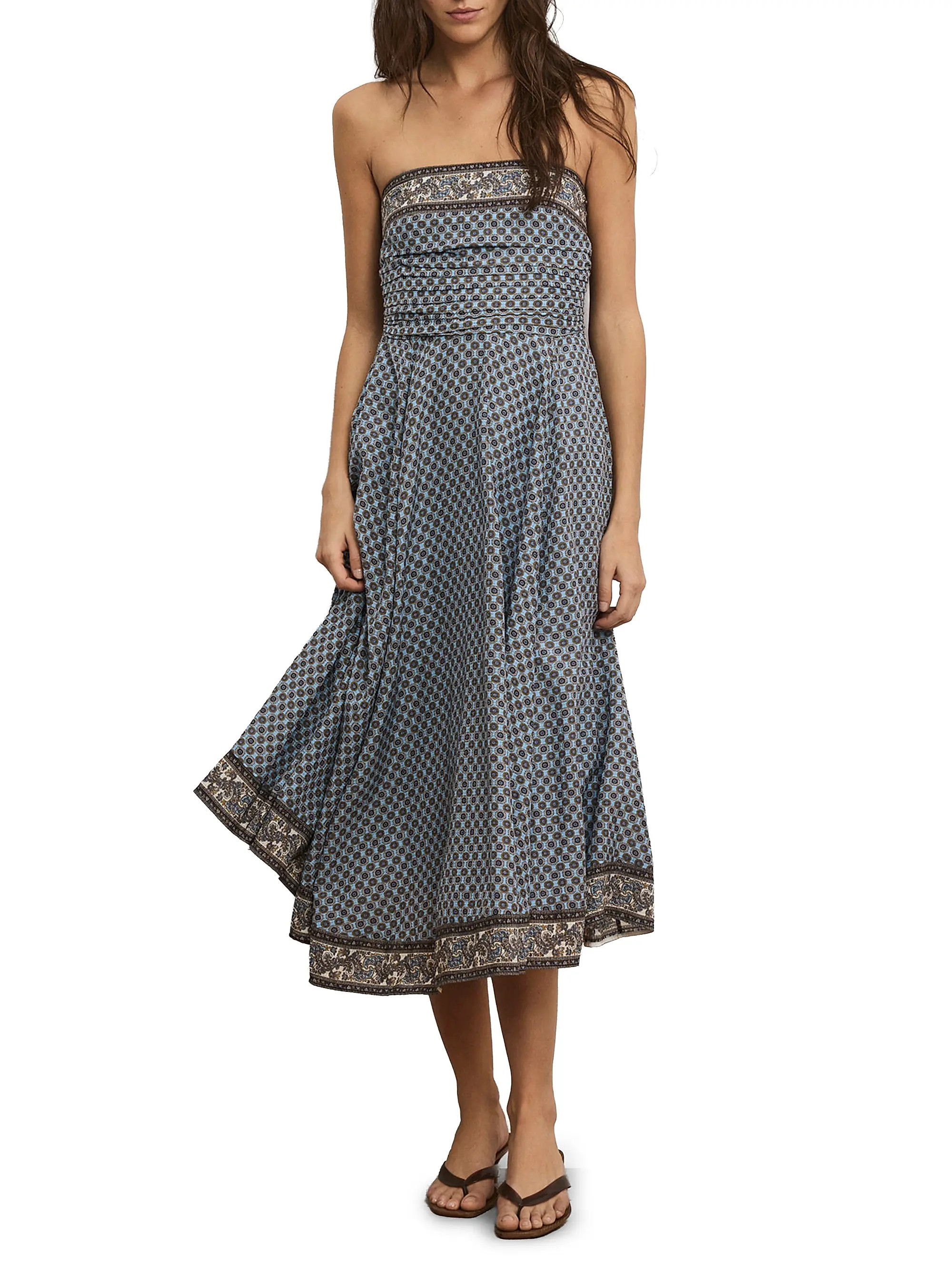 Veronica Beard Lana Printed A-Line Midi-Dress | Saks Fifth Avenue | Saks Fifth Avenue