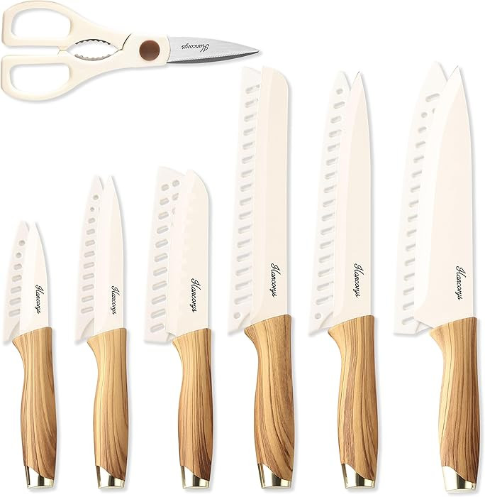 Knives Set for Kitchen, 13 Pieces Knives Set with Nonstick Ceramic Anti-Rust Coating, Chef Knife ... | Amazon (US)