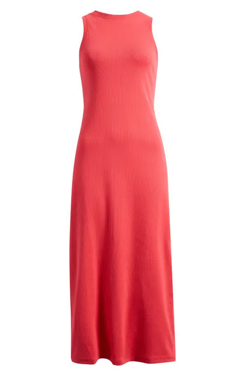 Nordstrom Stretch Microrib Tank Dress in Red Saucy at Nordstrom, Size X-Large | Nordstrom