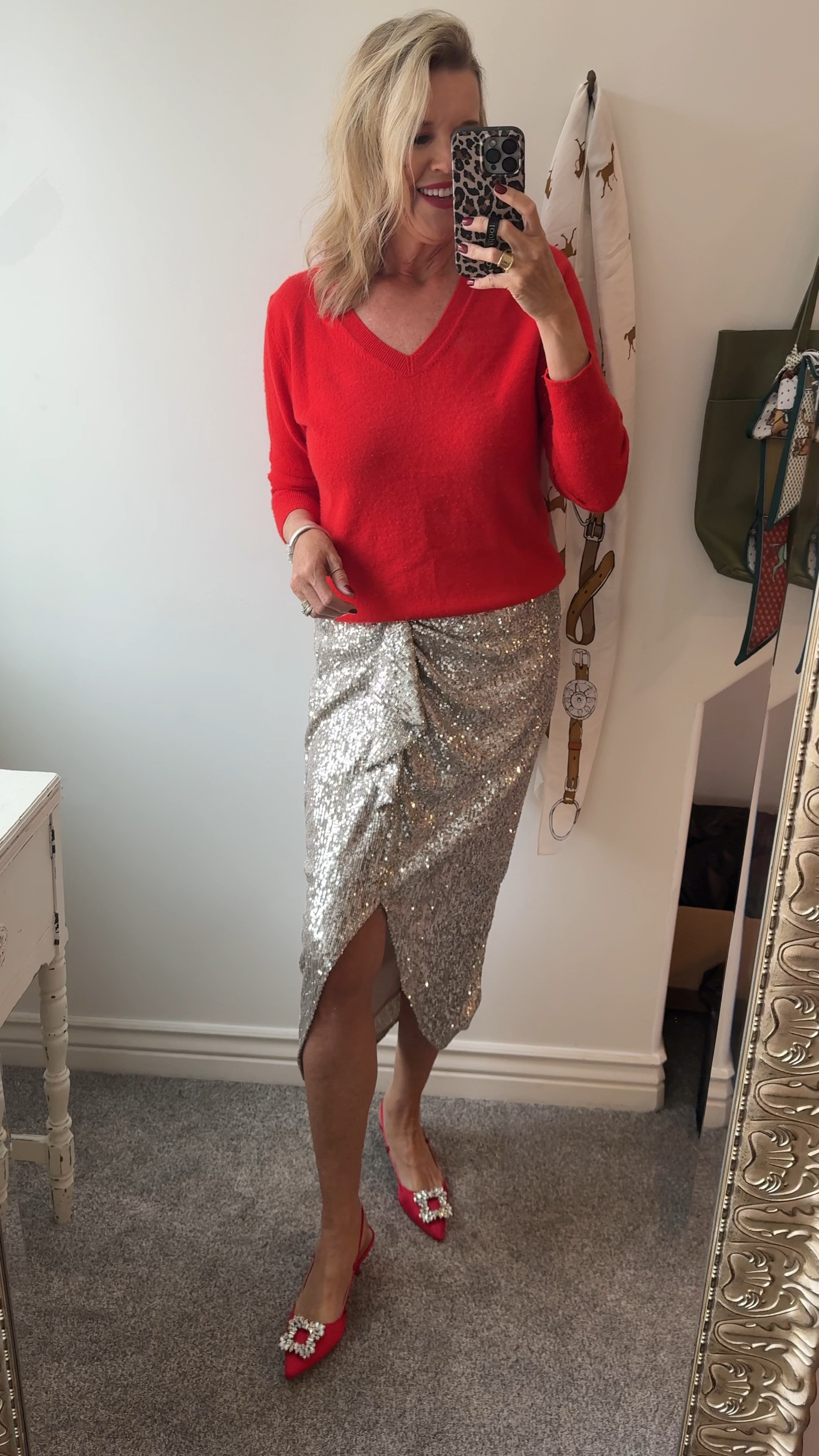 Holiday outfit perfect for New years

Red cashmere sweater tts
 
Linked the kids on sale as a cheaper option tts 

Sequins skirt (old) linked similar 
Linked loft on sale tts

Red satin shoes with rhinestones buckle target tts

Rhinestone  earrings  and bracelet Chicos 


#LTKHoliday #LTKStyleTip #LTKParties