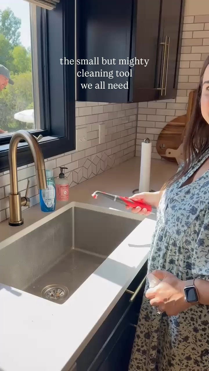 This little scrubber is easily one of our faves. It's small but mighty! Perfect for sinks, shower/tub drains, and small cracks and crevices.  

 #LTKHome #LTKFindsUnder50