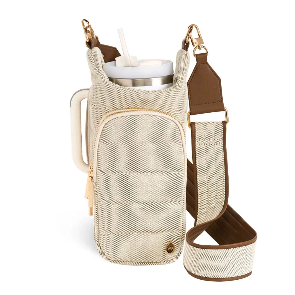 HydroBag® HANDLE® - Dark Oatmeal Canvas with Canvas Vegan Leather Strap | WanderFull 