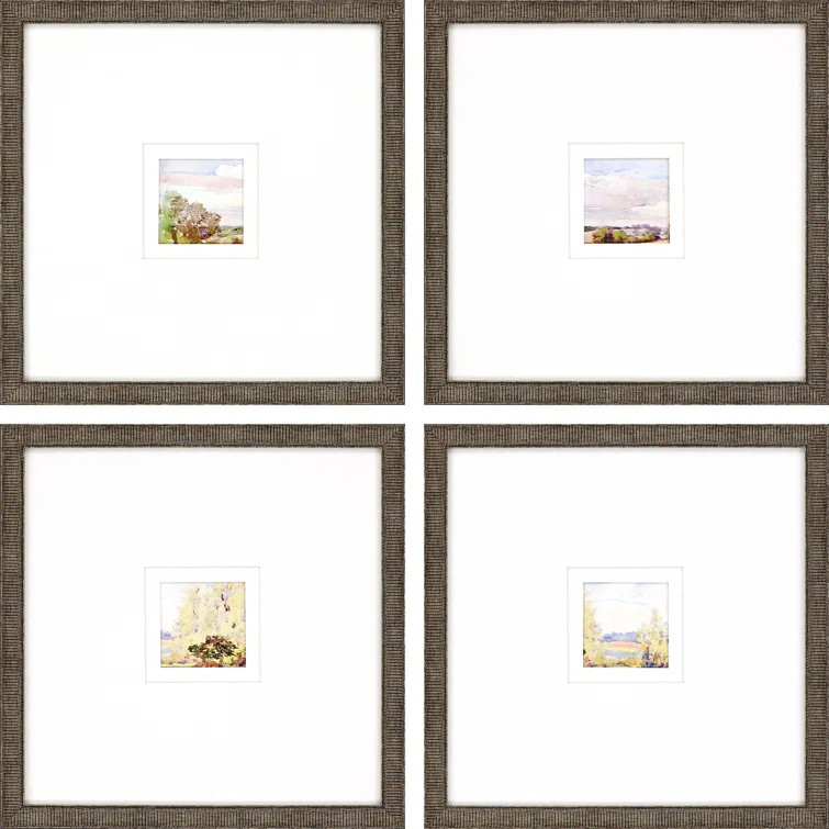 'Petite Placid' 4 Piece Framed Painting Set | Wayfair North America